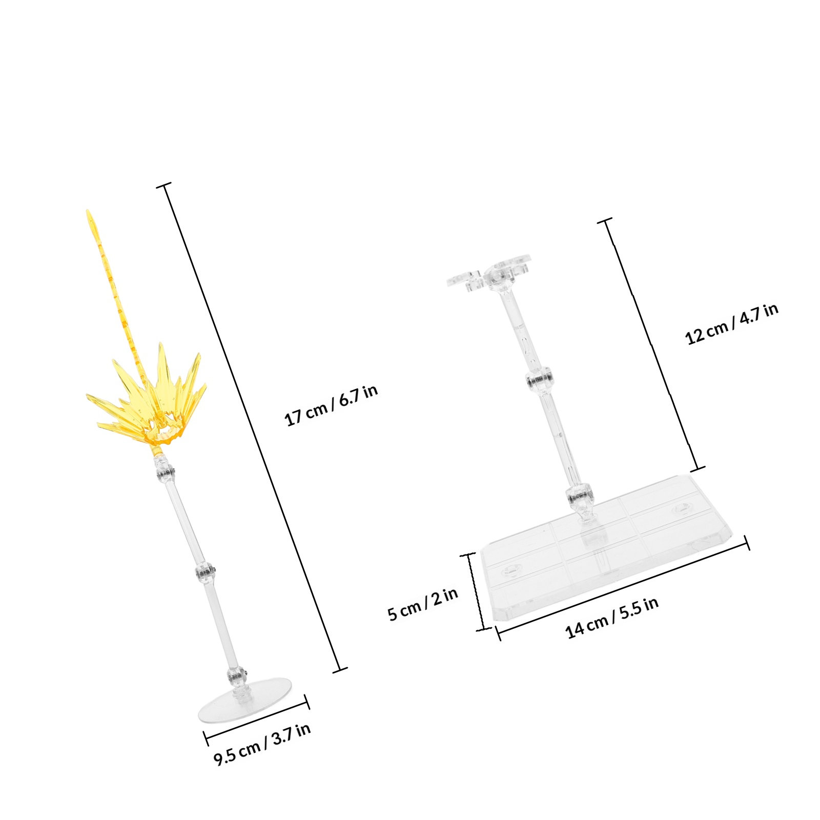 2pcs Adjustable Clear Plastic  - огляд і ціна Action Figure Stand